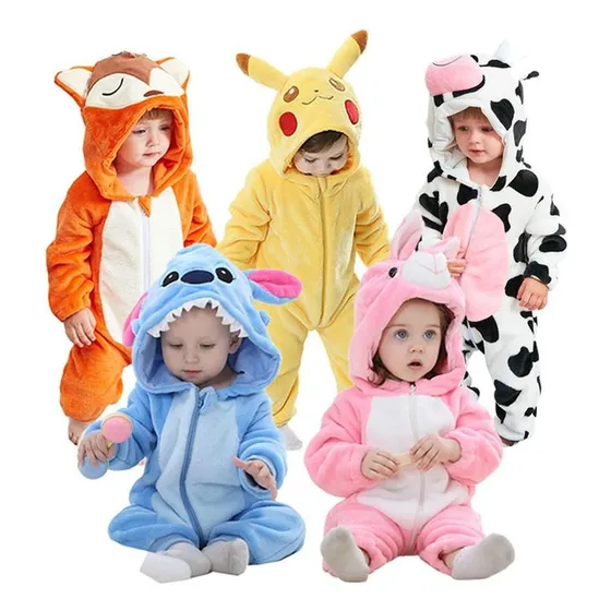 Enterito Pijamas  Polar Para Bebé. Diseño  Animalitos