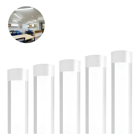 Kit 5 Luminária Linear Tubular 120cm Sobrepor C/ Sensor 40w Led 6500k Cor Branco Frio 127/220v