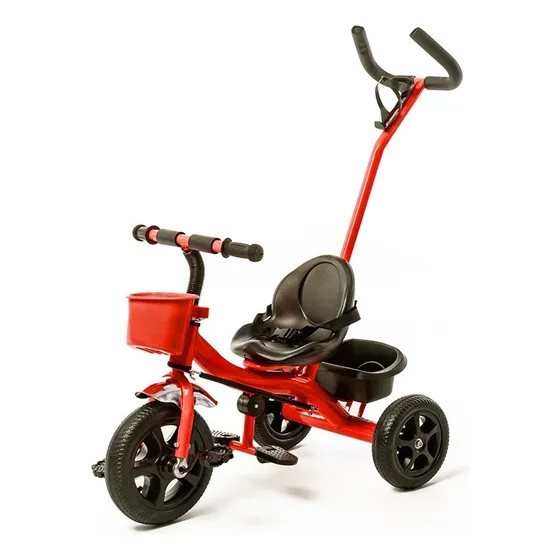 Triciclo Infantil Con Manija Extraíble Y Canasto - Tinok Color Rojo 1701