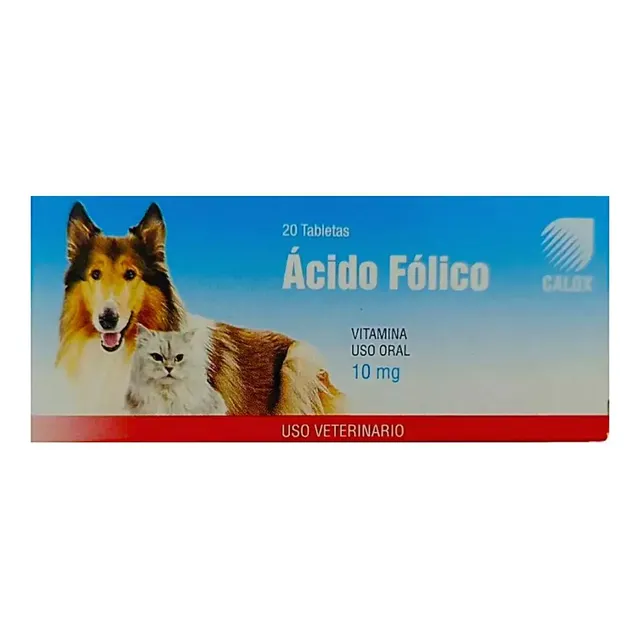 Calox Ácido Fólico 10mg 20tab Perros Y Gatos