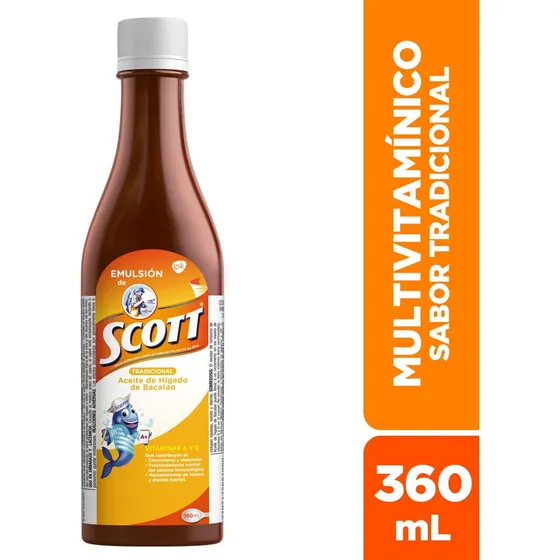 Emulsión De Scott Tradicional Aceite  Hígado Bacalao 360ml