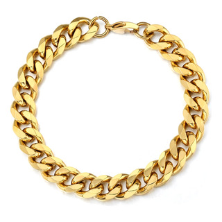 Pulsera Esclava Dorada 1cm Acero Inoxidable Oro Laminado 14k Pulsera Esclava Dorada 1cm Acero Inoxidable Oro Laminado 14k