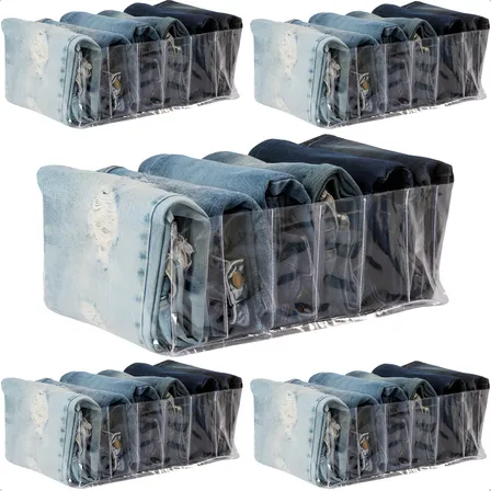 Kit 5 Colmeia Organizadora Calça Jeans Roupa Bolsa Plus G Transparente