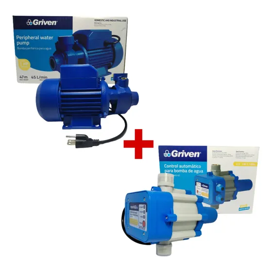 Bomba De Agua 1hp  Con Press Control Griven 