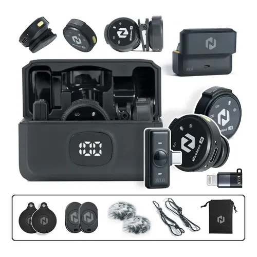 Microfone Sem Fio Rode Wireless Go 2 Duplo + Suporte Mão Cor Preto