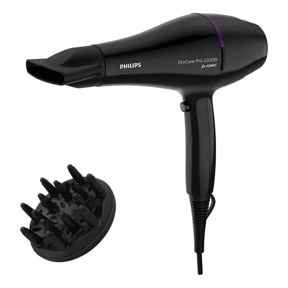 Secador De Pelo Philips Drycare Bhd274/00 Thermo Protect Color Negro/Violeta
