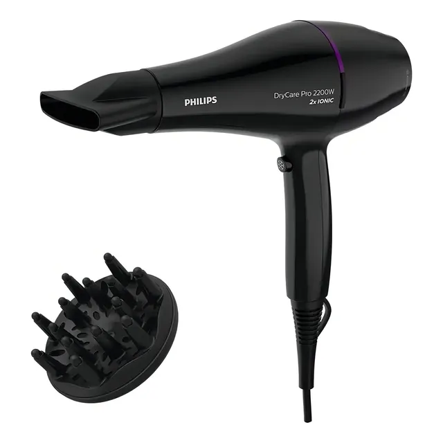 Secador De Pelo Philips Drycare Bhd274/00 Thermo Protect Color Negro/Violeta