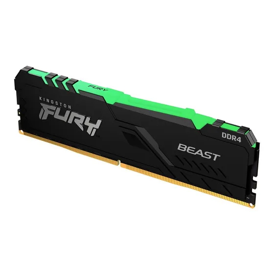 Memoria RAM Fury Beast DDR4 RGB gamer color negro 16GB 1 Kingston KF432C16BBA/16
