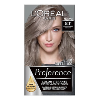 2 Pzs Loreal Tinte Permanente Dama Preference 8.11 Metallics 2 Pzs Loreal Tinte Permanente Dama Preference 8.11 Metallics