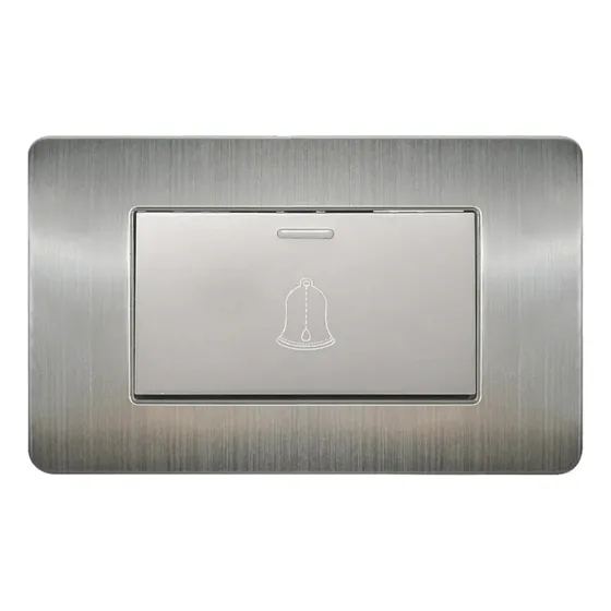 Apagador Timbre Argos Placa Acero Inoxidable 72 Mm Color Gris Corriente Nominal 10 A Voltaje Nominal 250v