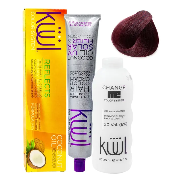 Tinta Kuul Color Reflects Rojo Violeta 90ml + Oxidante