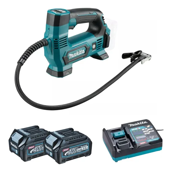 Compressor Calibrador 40v Mp001gz+ 2bat 2.5ah+ Carreg Makita Cor Azul-turquesa Bateria-40v
