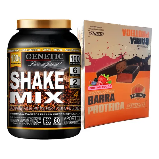 60 Días Shake Mix Batido Vegano Barritas Proteicas Genetic