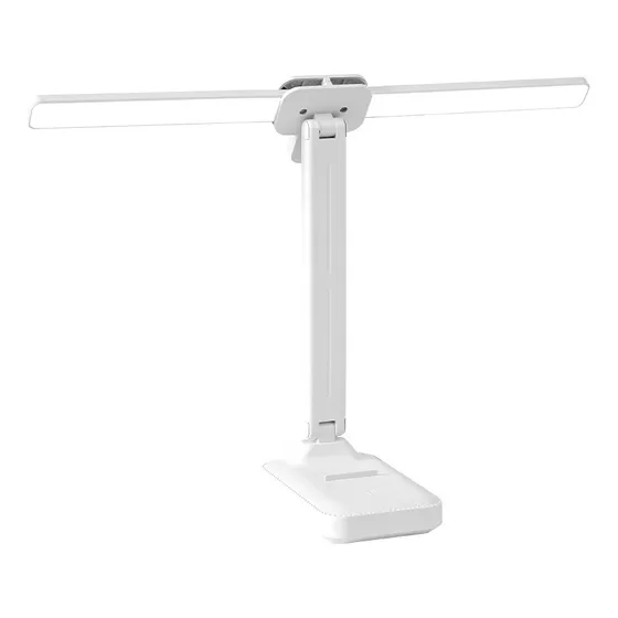 Lampara De Escritorio Led Recargable Plegable Tres Colores Blanco