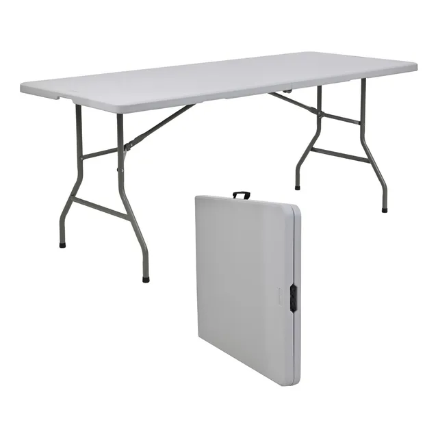 Mesa Tablón Plegable Jardin Exterior Portatil Gris 180 Eke