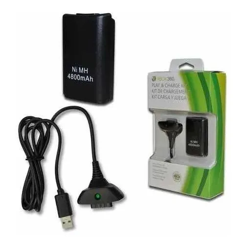 Kit Bateria Pila Recargable 4800 Mah Xbox 360 Carga Y Juega