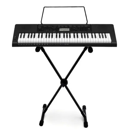 Kit Teclado Casio Ctk-3500 61 Teclas Sensíveis Com Estante Preto