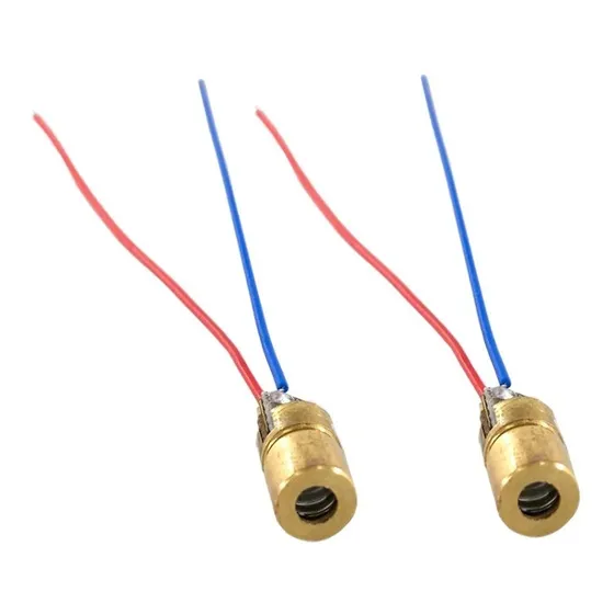 Laser Diodo Apuntador Rojo 6mm 5v 5voltios Dc Pack De 2