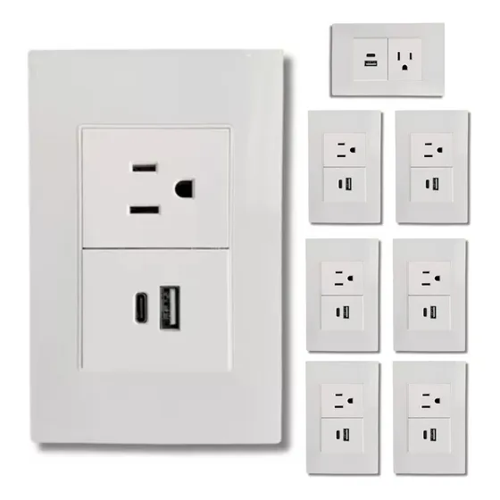 8 Piezas Placa 3 Contactos De 1 Modulo Blanco