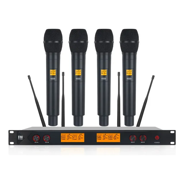 A400 Set Microfonos Uhf Profesional Inalambricos Sistema