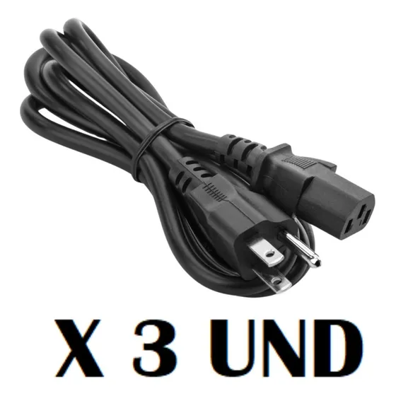 Cable De Corriente 120v Fuente De Computadora Monitor Lcd