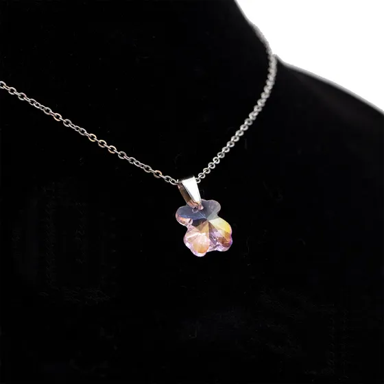 Conjunto Cadena Y Colgante Cristal Chino Cr13c Acero Quirurg