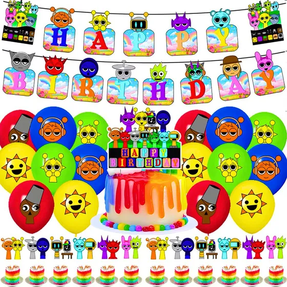 Kit Cotillon Cumpleaños Incredibox Sprunki
