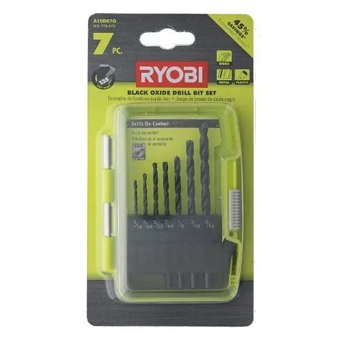 Ryobi Juego De Brocas De Óxido Negro 7 Pzs