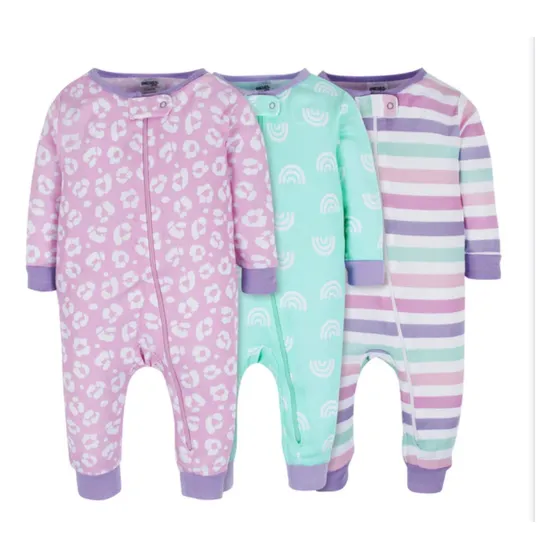 Pijama Bebe Niña Set X 3 Marca Gerber Pijama En Algodón 0-3m