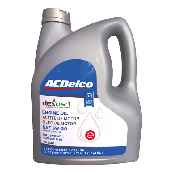 Aceite Acdelco 5w30 Sintetico Dexos1 Gen2 3.78l