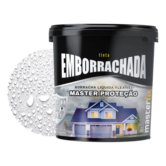 Tinta Emborrachada Masterfix 4kg Impermeável Flexível Acabamento Fosco Cor Branco 3.6 L