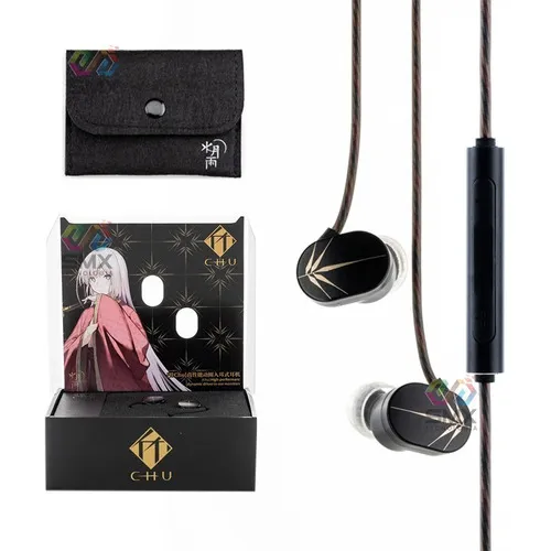Auriculares dinámicos Moondrop Chu Iem, micrófono y control, color negro