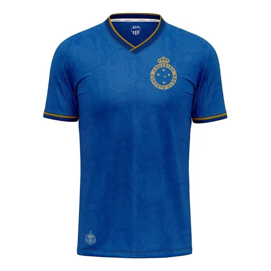 Camisa Cruzeiro Retro 2003 Tríplice Coroa Azul Licenciada