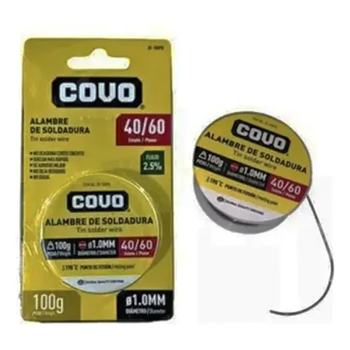 Estaño De Soldadura 100 Gramos 40/60 1 Milimetro Marca Covo