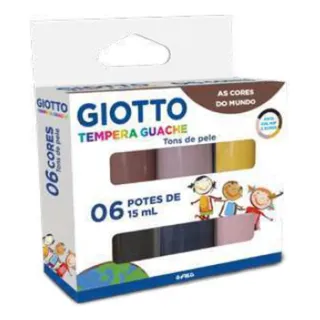 Giotto Tinta Guache 06 Cores Tons De Pele 15ml Cada Giotto Tinta Guache 06 Cores Tons De Pele 15ml Cada