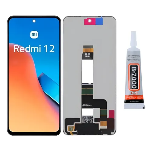 Frontal Tela Display Touch Para Xiaomi Redmi 12 + Cor Preto