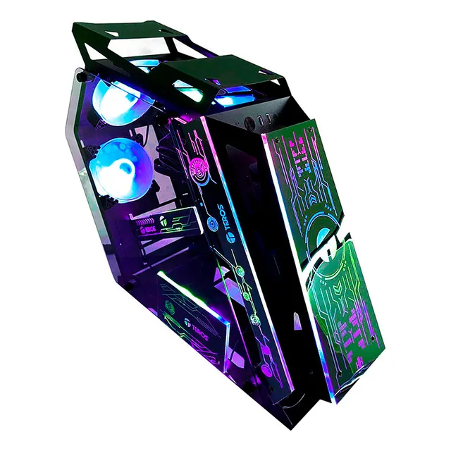 Case Gaming Negro Atx Te-1312g S/fuente 4r Argb 6 Ventilador