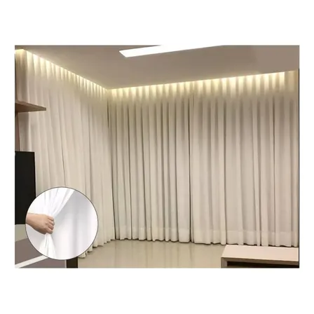 Cortina Gaze Linho F/ Microfibra 8m X Altura - Trilho Duplo