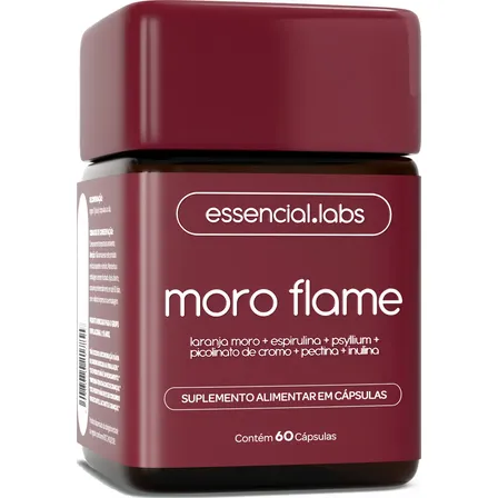 Moro Flame - 60 Cápsulas - Fórmula Avançada Contendo Morosil + Spirulina + Picolinato De Cromo + Psyllium + Inulina + Pectina Cítrica Sem Sabor