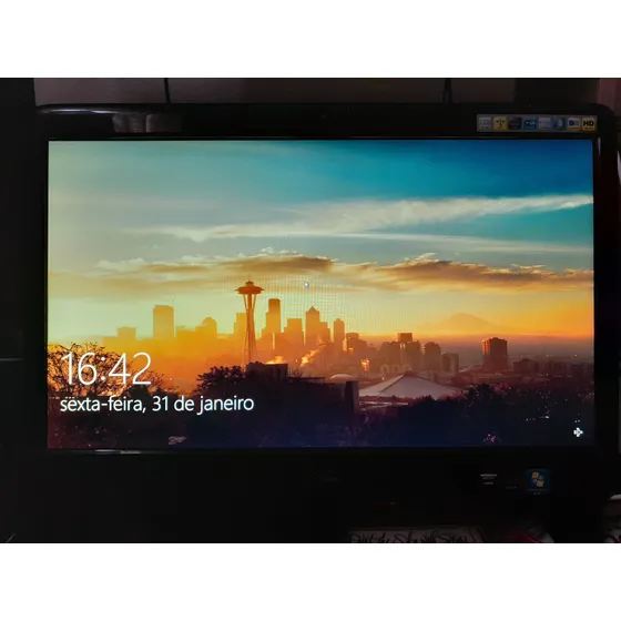 Computador All In One Aoc E-350 C201ma 8gb Ram, 120g Ssd Preto