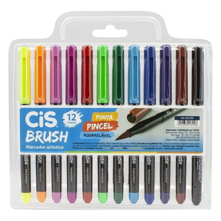 Brush Pen Da Cis 12 Cores - AquarelĂĄvel Brush Pen Da Cis 12 Cores - AquarelĂĄvel