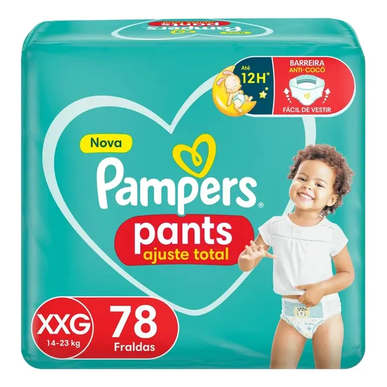 Pampers fralda pants ajuste total max xxg 78 unidades