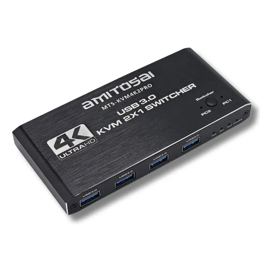 Switch Kvm 4k Hdmi Usb Doble Puerto Amitosai Mts-kvm4k2prol0