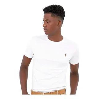 Camiseta Ralph Lauren Masculina Custom Coloured Logo Branca Camiseta Ralph Lauren Masculina Custom Coloured Logo Branca