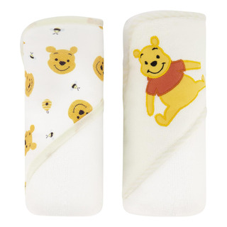 Cudlie Baby Winnie The Pooh - Paquete De 2 Toallas Con Capuc Cudlie Baby Winnie The Pooh - Paquete De 2 Toallas Con Capuc