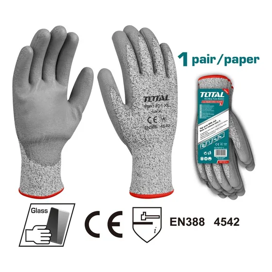 Guantes Anticorte Latex Vidrio Trabajo Pesado Marca Total 