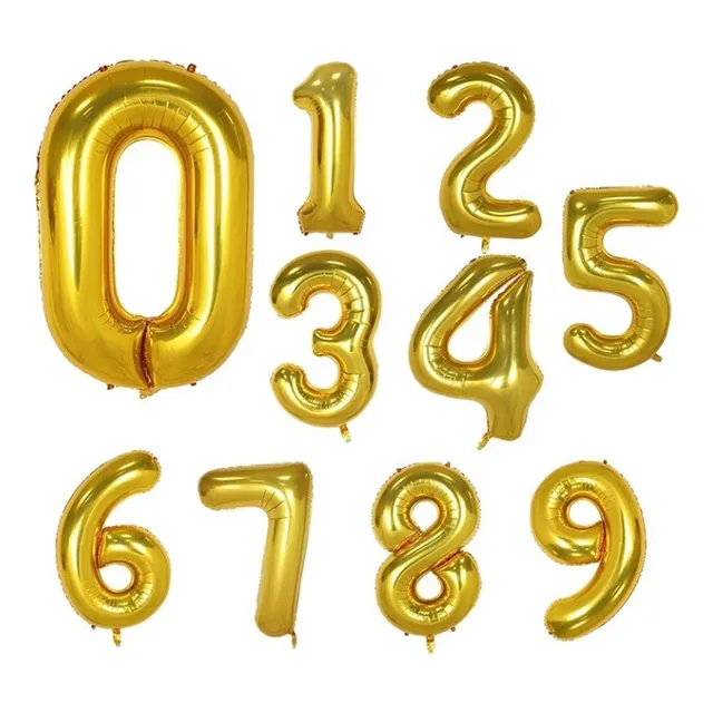 Globos Metálico Letras Y Números Dorado, Plateado 