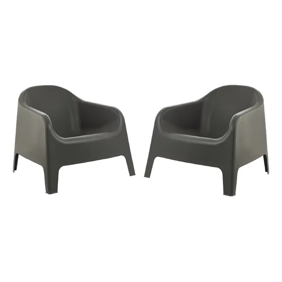 Sillon De Jardin Skarpo Plastico X2 Color Negro Garden Life