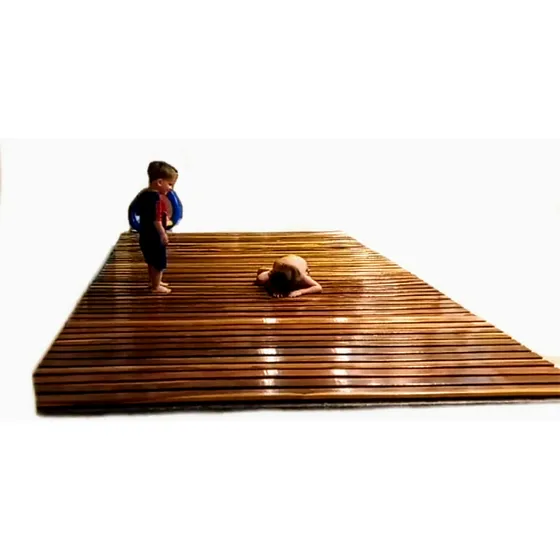 Capa Para Piscina Spa E Ofurô Em Madeira Enrolavel  