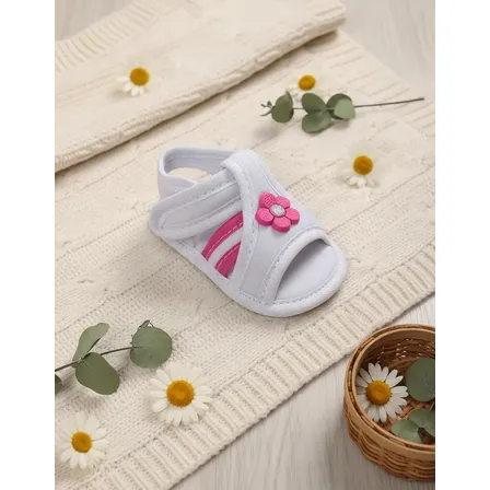 Sandália Infantil Bebê Menina Com Flor , Macia, Leve, Verão
